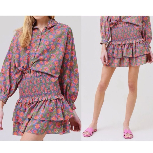 Charina Sarte Botanica Floral Print Smocked Skirt - Picture 3 of 10